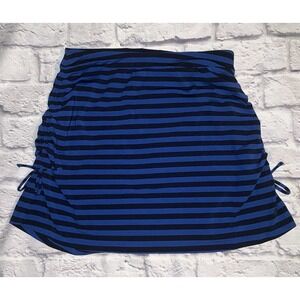 G Fore Ruched Striped Golf Skort Blue Walking Outdoor Stretch Womens S‎